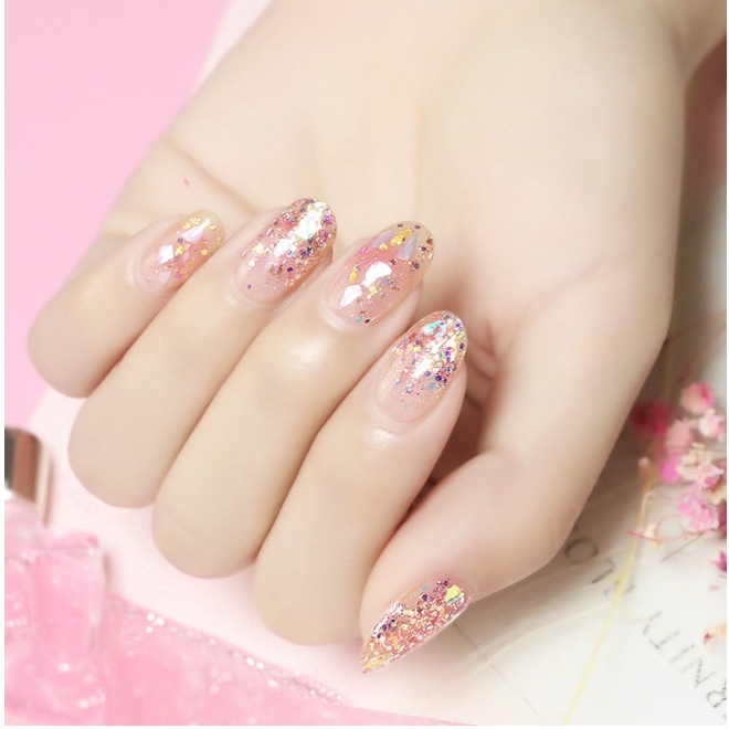 Nail Art Sticker Glitter Hexagonal Flakes Ombre Nails Hiasan Hexagon Stiker Kuku KU027