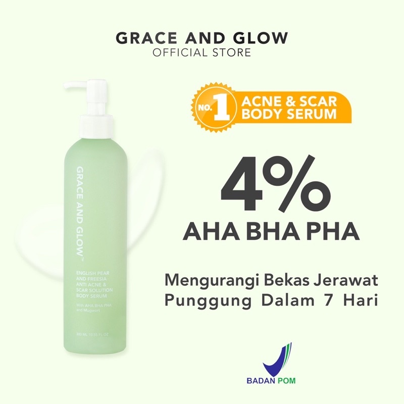 Grace and Glow Body Serum Hand and Body Lotion 300ML - Engglish Pear- Black Opium- Miss Moisture- Peony Blush - Anti Jerawat Tubuh- Mencerahkan - Melembabkan- Mengurangi Bekas Luka