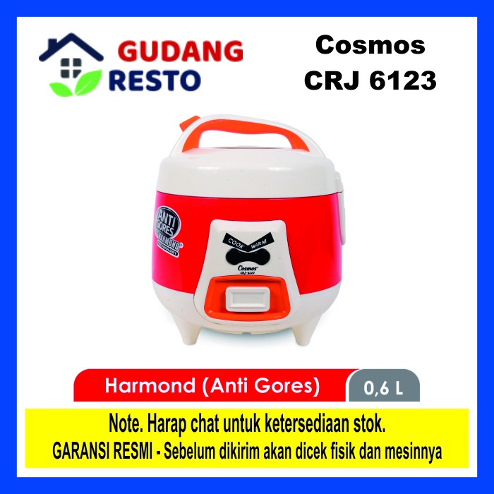 COSMOS CRJ-6123 / CRJ6123 RICE COOKER / MAGIC COM 3 in 1 HARMOND 0.6 L Mini / Kecil