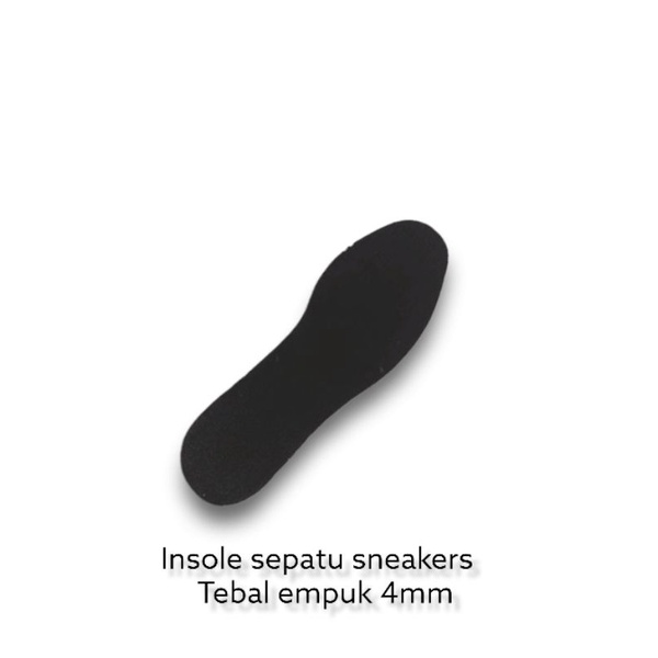 Insole sepatu sneakers sport hitam putih 4 mm