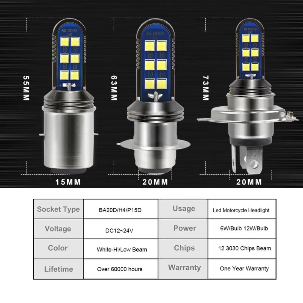 Lampu Led Motor H6 12Watt 12 Titik Tipe LED 3030 PREMIUM LED