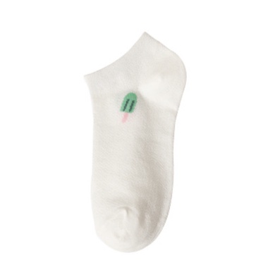 MURMURE.ID | KAOS KAKI WANITA MOTIF KARAKTER CUTE KAOS KAKI PENDEK MOTIF SEMATA KAKI IMPORT MURAH-ICE - POPSICLE WHITE