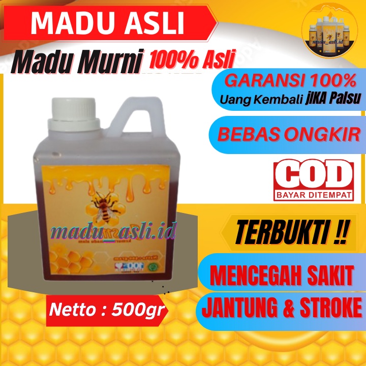 

Madu Obat Sakit Jantung Dan Stroke Madu Asli - Madu Murni Hutan Asli Murni 100% Jaminan Kualitas dan Keaslian Produk Original Honey Berat 500gr /Label