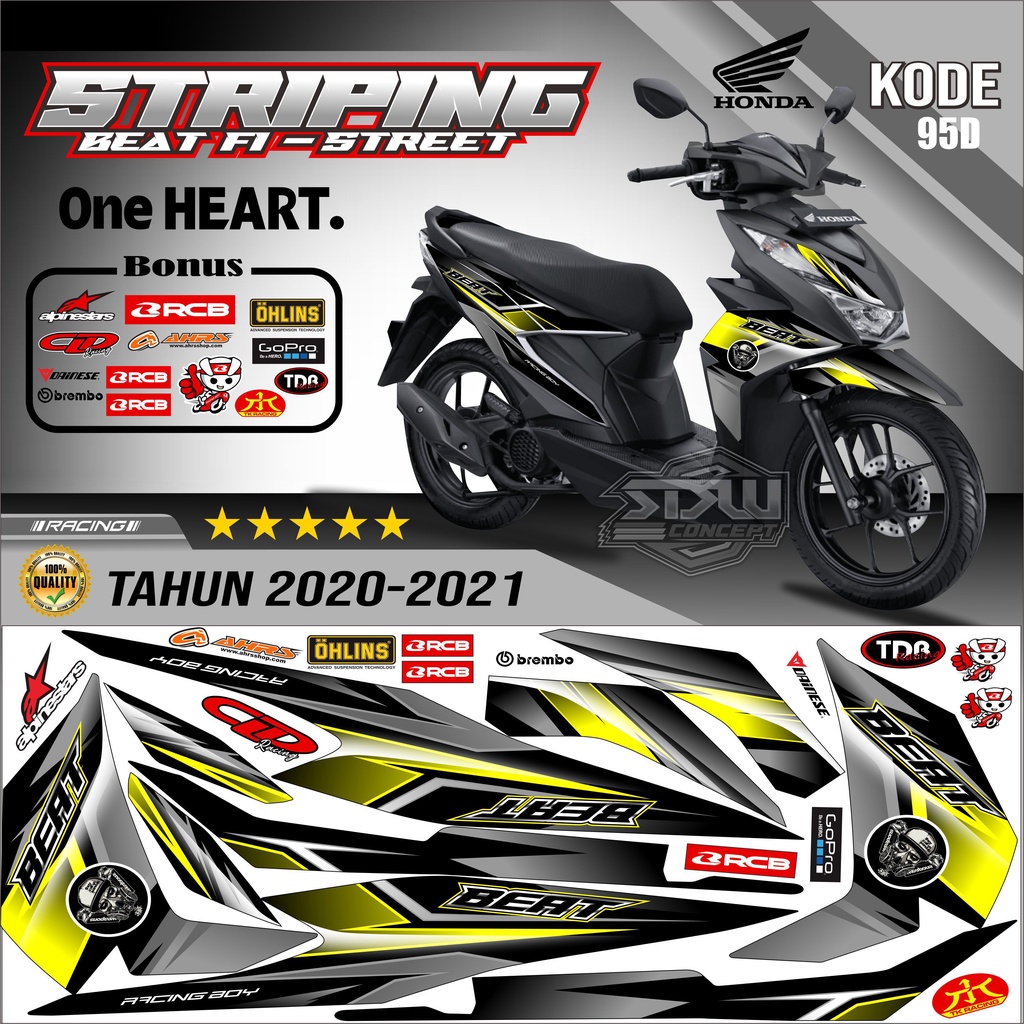 Striping Beat New Stiker Lis Motor Beat New Variasi kode 95