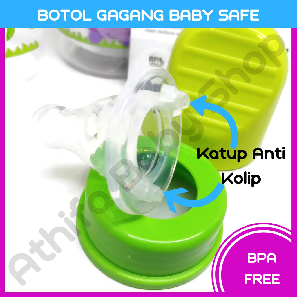 Baby Safe JS005 Feeding Bottle 250ml Botol Susu Bayi Baby Safe Gagang Pegangan Dot Anak Karakter