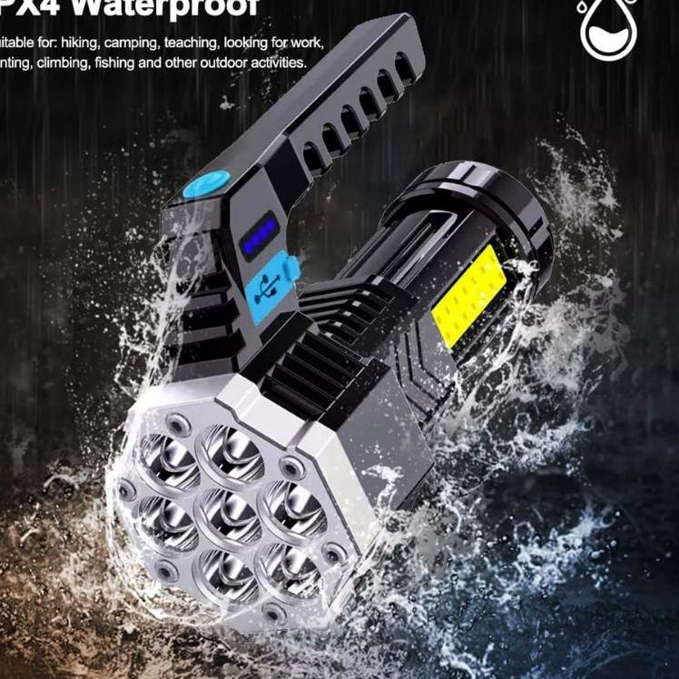 Lampu Senter LED Super Flashlight 7 LED Super Terang USB Rechargeable Bisa Untuk Lampu Sepeda [HMD.2