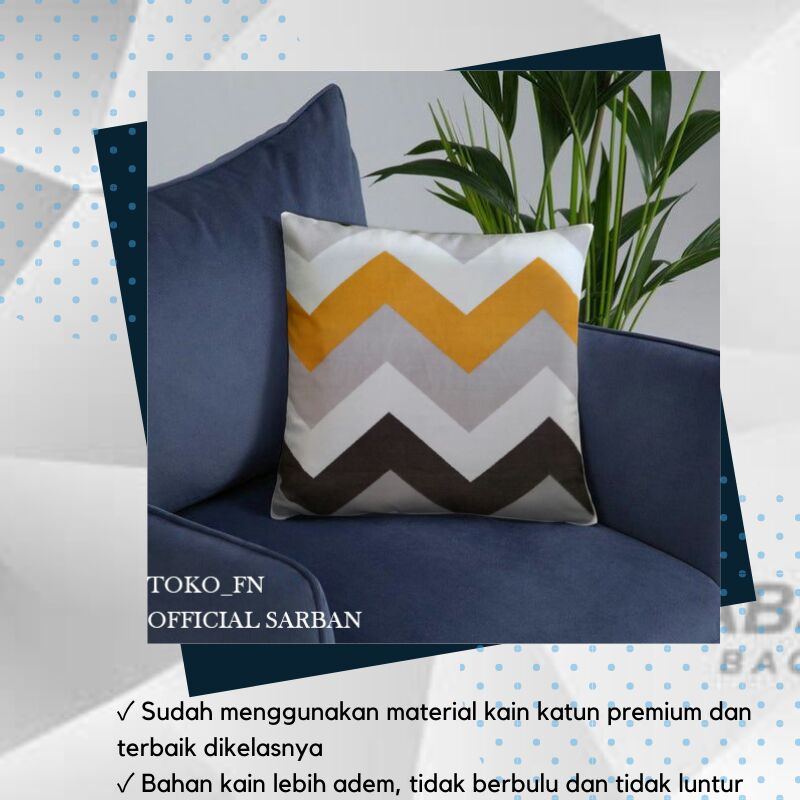 Sarung Bantal Sofa 40x40 / sarung bantal zigzag