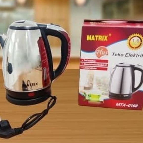 TEKO LISTRIK/KETTLE ELECTRIC MEREK MATRIX MTX-0168 UKURAN TEKO 1.8 LITER CEPAT MATANG