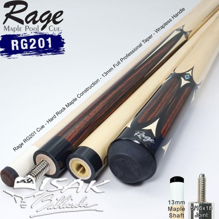 Rage RG201 Pool Cue - 13 mm Maple Billiard Stick Stik Biliar Players