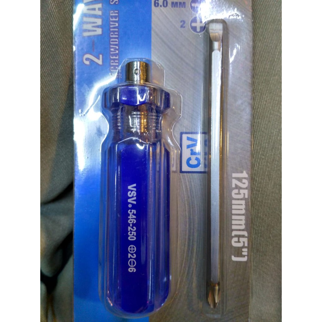 VSV Screwdriver Set 2 Way 125 mm Handle Kristal obeng 2 arah 125mm VSV V546 250