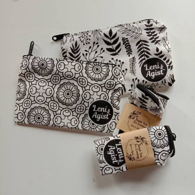 

Pouch Souvenir Blacu plus puring ucapan kertas roll dan plastik kemasan