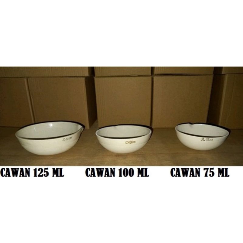 Cawan Porselin/Cawan Penguap 50ml,60ml,75ml,100ml,125ml