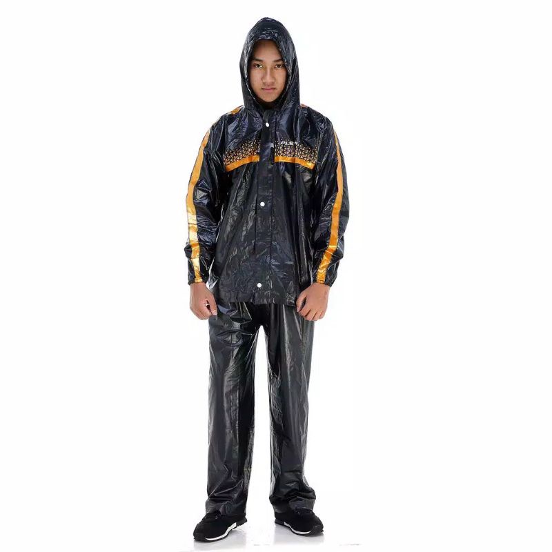 Jas Hujan Jaket Setelan Mantel Hujan Raincoat PLEVIA RANGER 510 Hitam Trendy