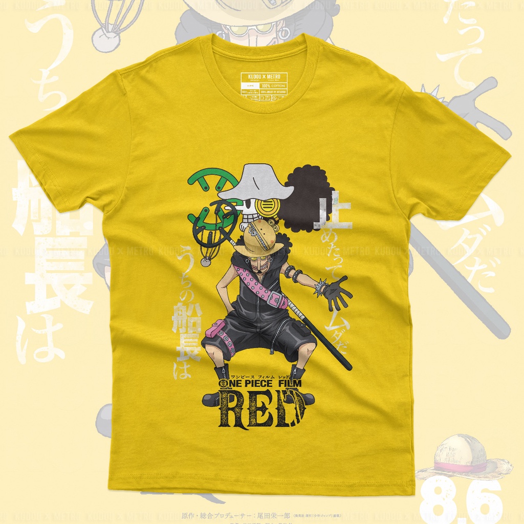 Kaos Usop Yellow One Piece Film Red Anime Manga Premium Unisex