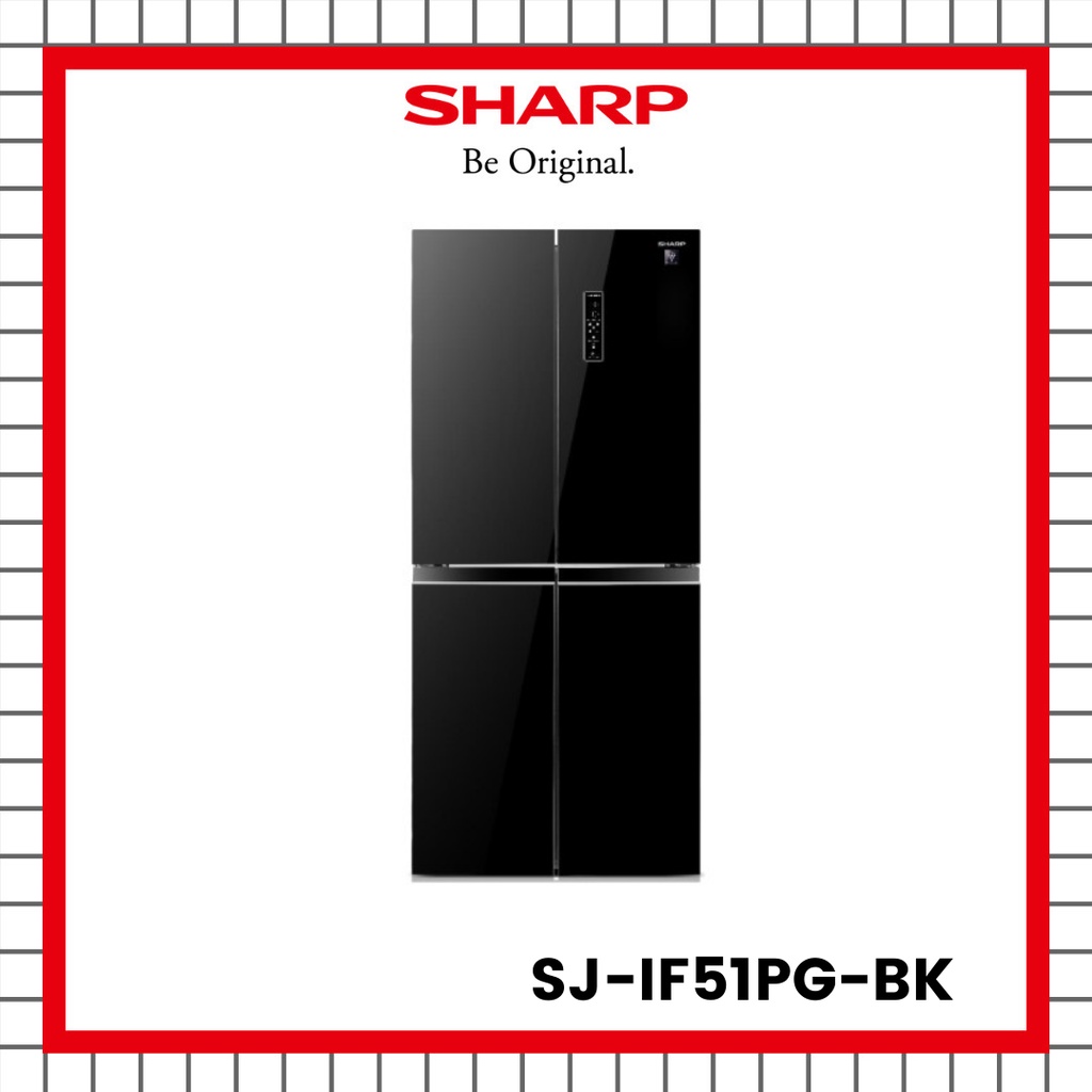 LEMARI ES SHARP SIDE BY SIDE SJ-IF51PG-BK / KULKAS SHARP SIDE BY SIDE SJ-IF51PG-BK