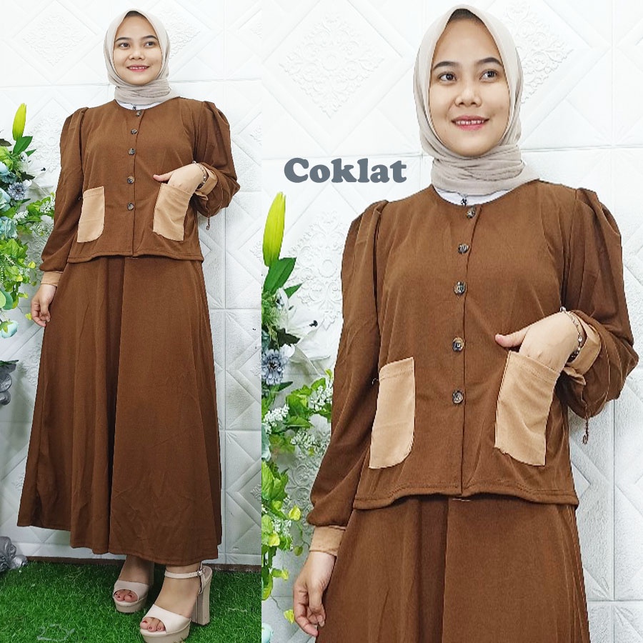 SETELAN NARRA SOFIYA BAJU JAKET DAN ROK SET CARLINA