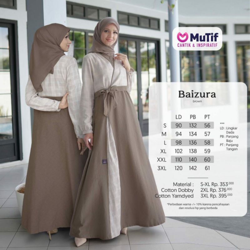 [READY] SARIMBIT MUTIF BAIZURA BROWN AFFAN BROWN GAMIS BAIZURA KOKO AFFAN