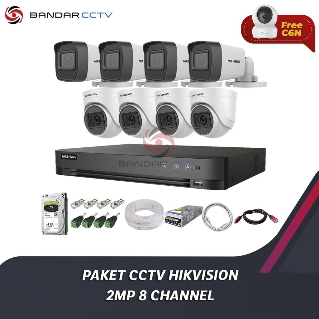 Paket CCTV Hikvision 2 MP 8 Channel