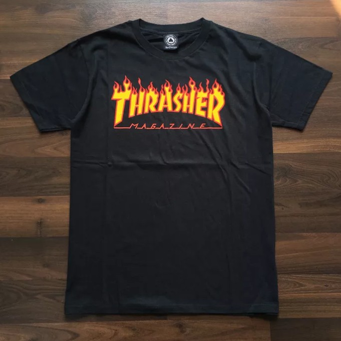 TSHIRT TRASHER FLAME / TRASHER API HITAM PREMIUM