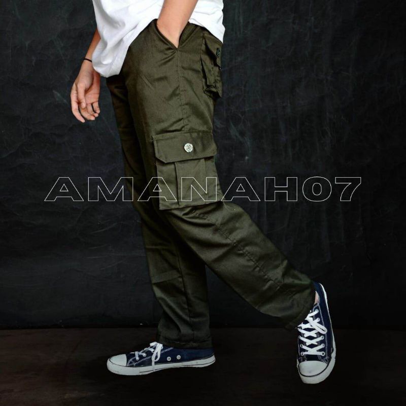 CELANA PRIA CARGO HIJAU ARMY/CELANA CARGO PORMAL/CELANA CARGO CASSUAL