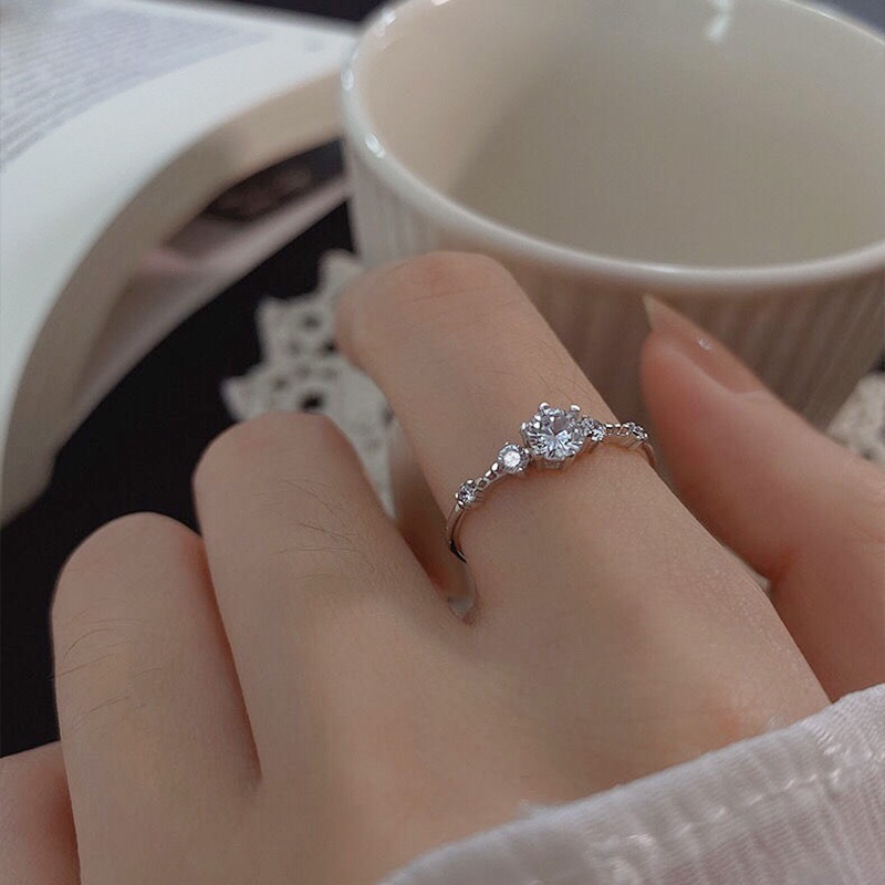 Cincin Korea Berlian Simple Adjustable Cincin Model Terbuka Desain Wanita Hadiah Aksesoris Fashion