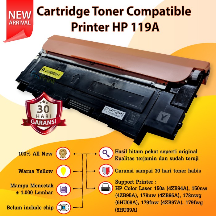 Toner Cartridger HP 119A W2092A W2093A W2091A W2090A Compatible
