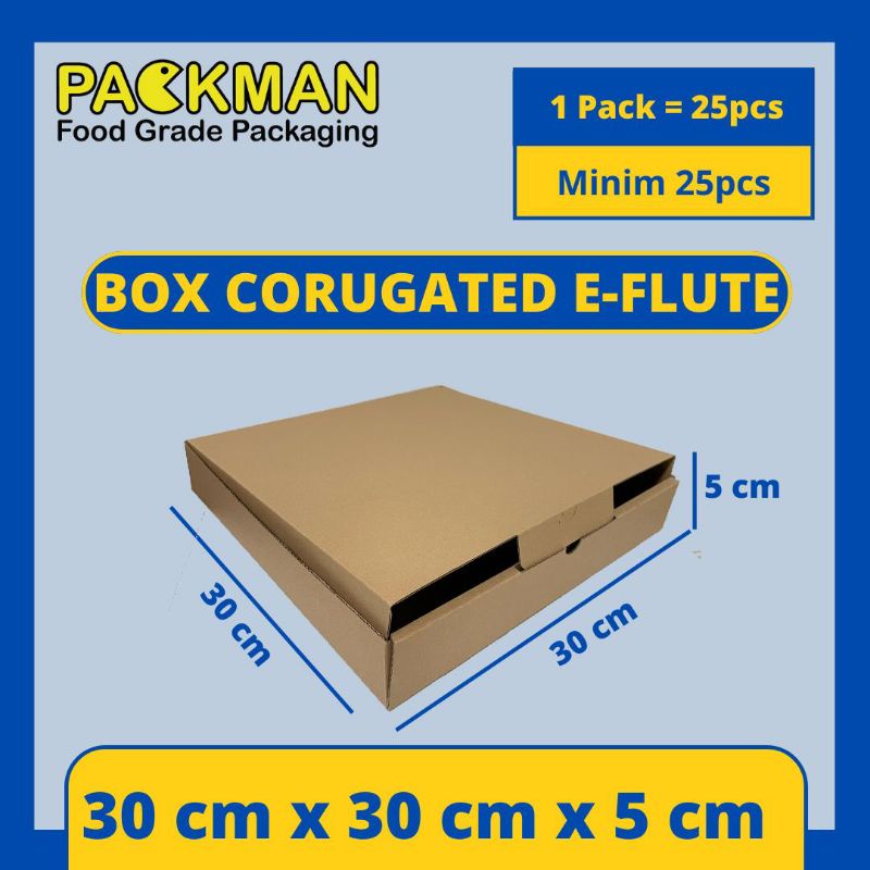 

KARDUS 30x30x5 cm / BOX KARTON CORUGATED DIECUT E-FLUTE / PIZZA BAJU AKSESORIS ONLINE