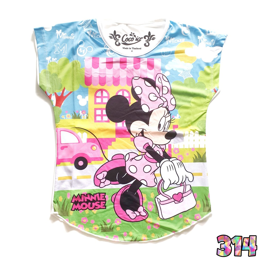 Coco Ice Kaos Anak Perempuan Mickey Minnie