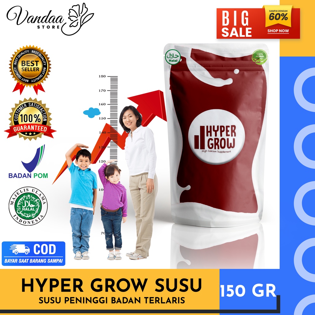 

HYPER GROW – Susu Peninggi Badan Terlaris / susu penambah tinggi badan / suplemen tinggi badan