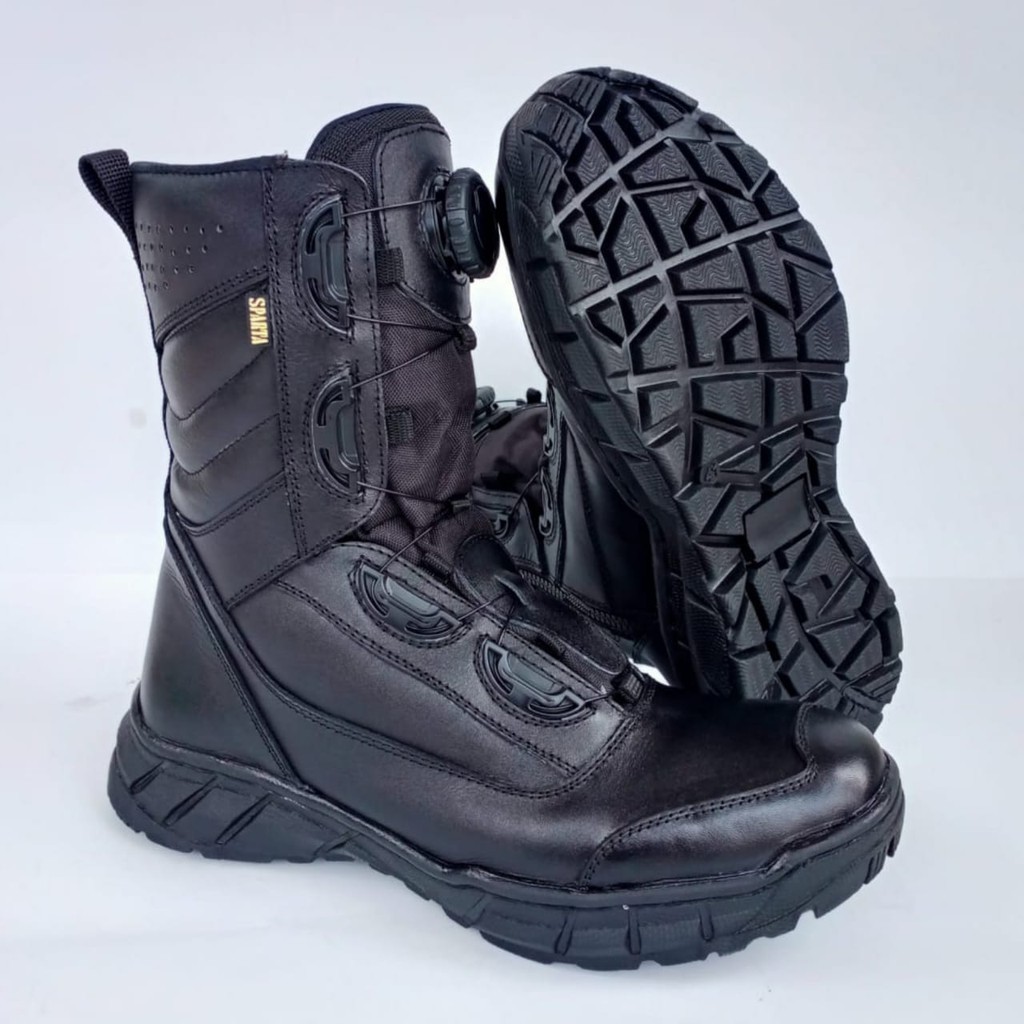 Sepatu Pdl Tali Putar MARCHAZ Kulit Sapi Asli Sepatu PDL Tni Polri Security Satpam Sepatu Boots Pria