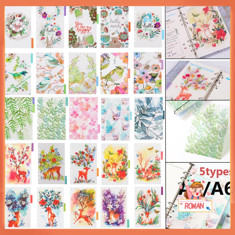 R-flower 5PCS / SET Pemisah Halaman Buku Catatan / Notebook Bahan Plastik Motif Bunga