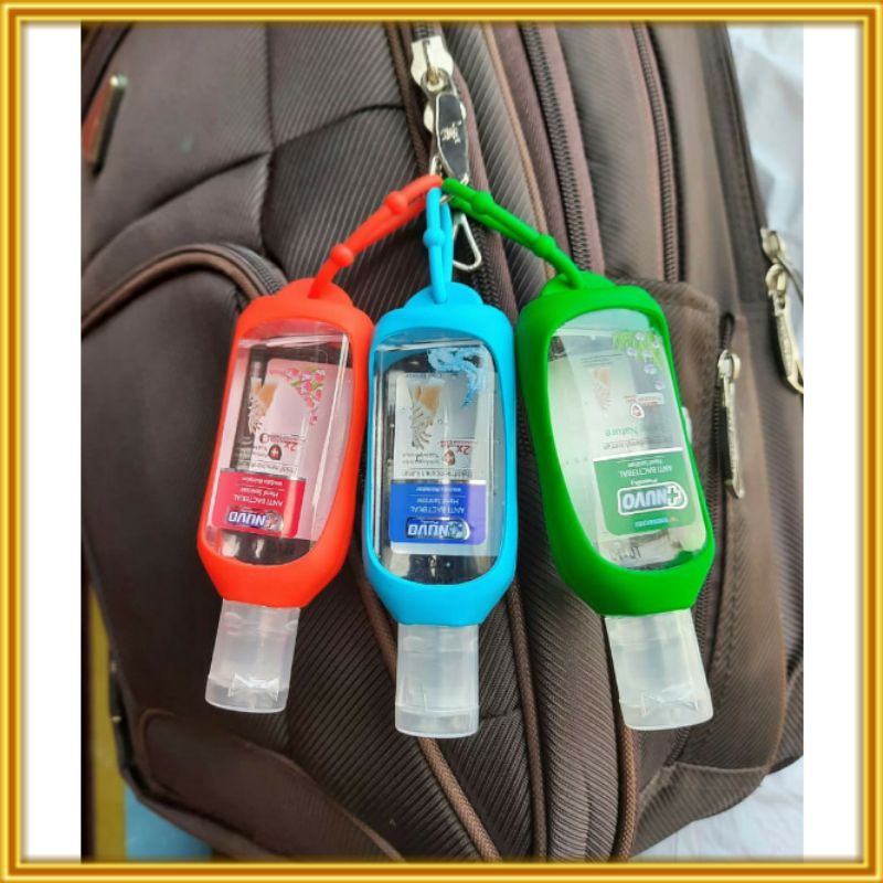 Nuvo Hand Sanitizer 50ml Gel Murah & 100% Original With Pocket / Gantungan / Holder Sovenir Warna