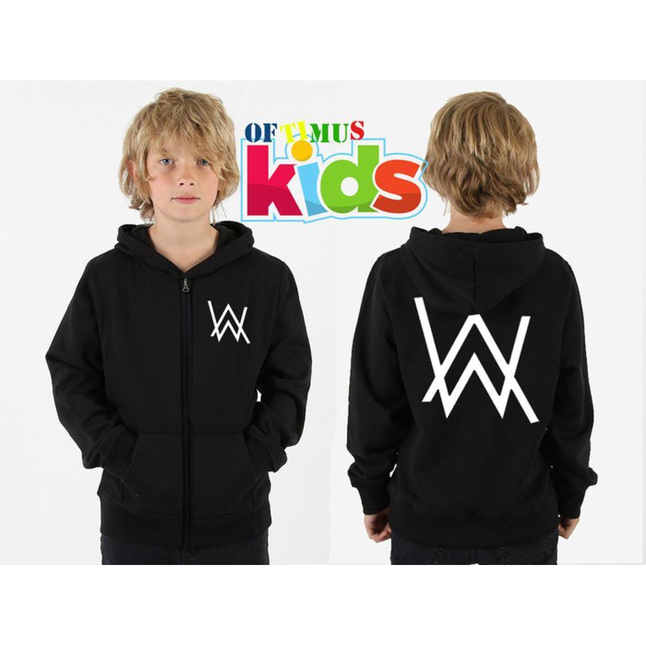 Jaket Sweater Anak Alan Walker Original Oftimus Store - Hitam, 5-6 tahun Hoodie Anak Laki Laki