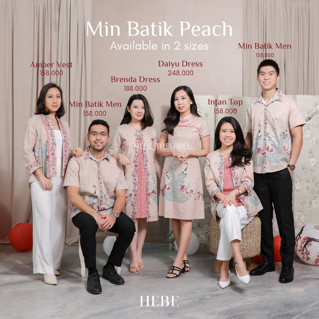 Min ( PEACH ) Batik Cheongsam Chinese New Year ( Men - Intan - Brenda - Daiyu - Amber - Nadine - Hera - Jenna ) Available Couple