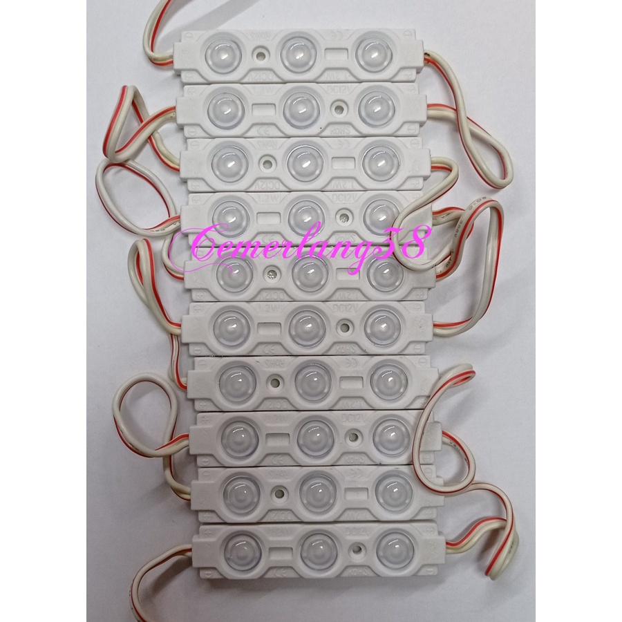 Lampu LED modul 3 Mata/Lampu LED module 3 mata /12V Merah