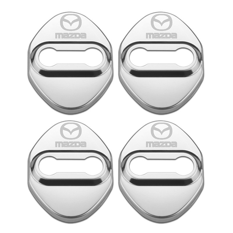 4pcs Cover Pelindung Kunci Pintu Mobil Bahan Stainless Steel Untuk Mazda 3 6 CX-3 CX-4 CX-5 Axela Atenza