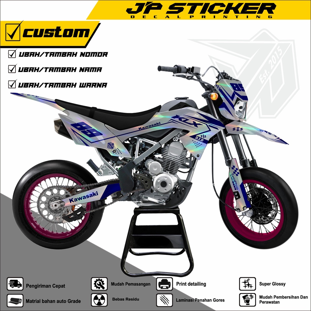 Dekal KLX BF Full Body - Stiker KLX BF 150 Hologram Desain D5 007