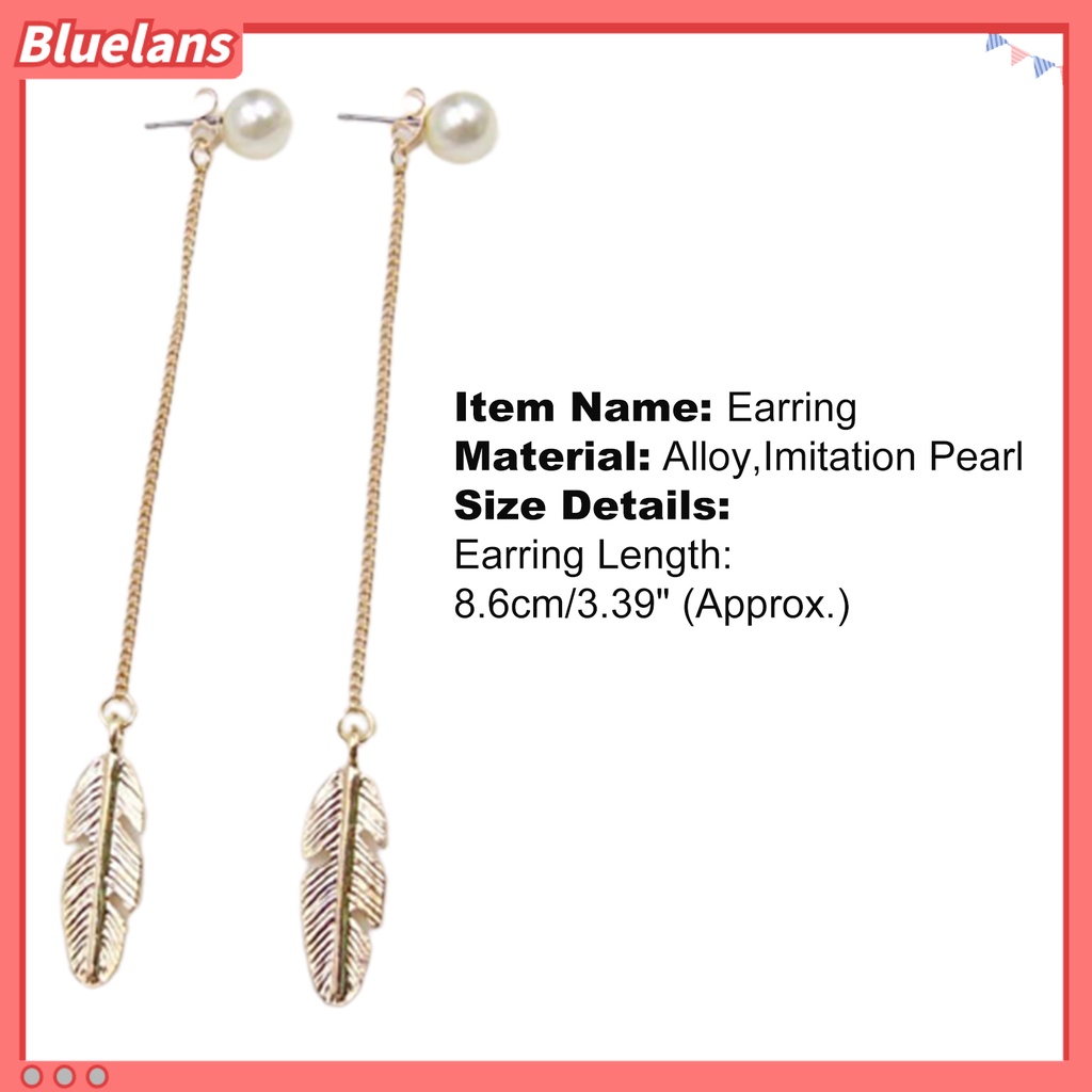 Bluelans Drop Earring Exquisite Creative Leaf Design Dangle Earing for Girl