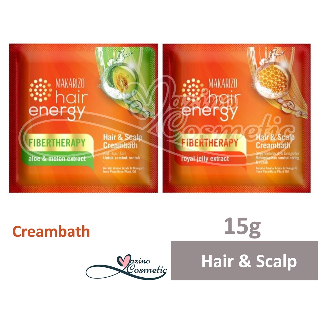 Makarizo Hair Energy Fibertherapy Hair &amp; Scalp Creambath 15gt | Aloe &amp; Melon | Royal Jelly