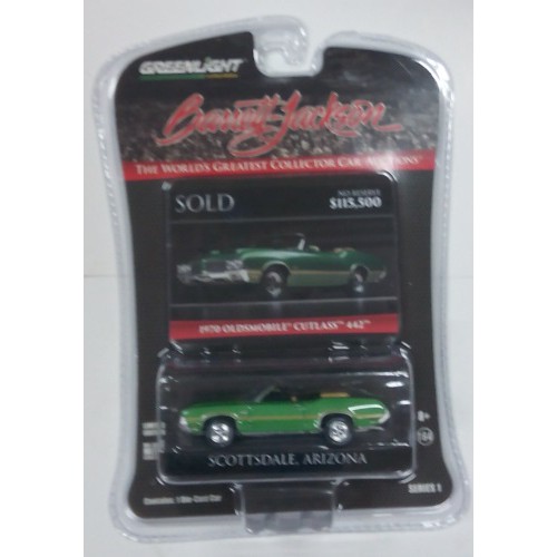 Diecast Mobil GREENLIGHT 1/64 OLDSMOBILE CUTCLASS 442 - GREEN 1970