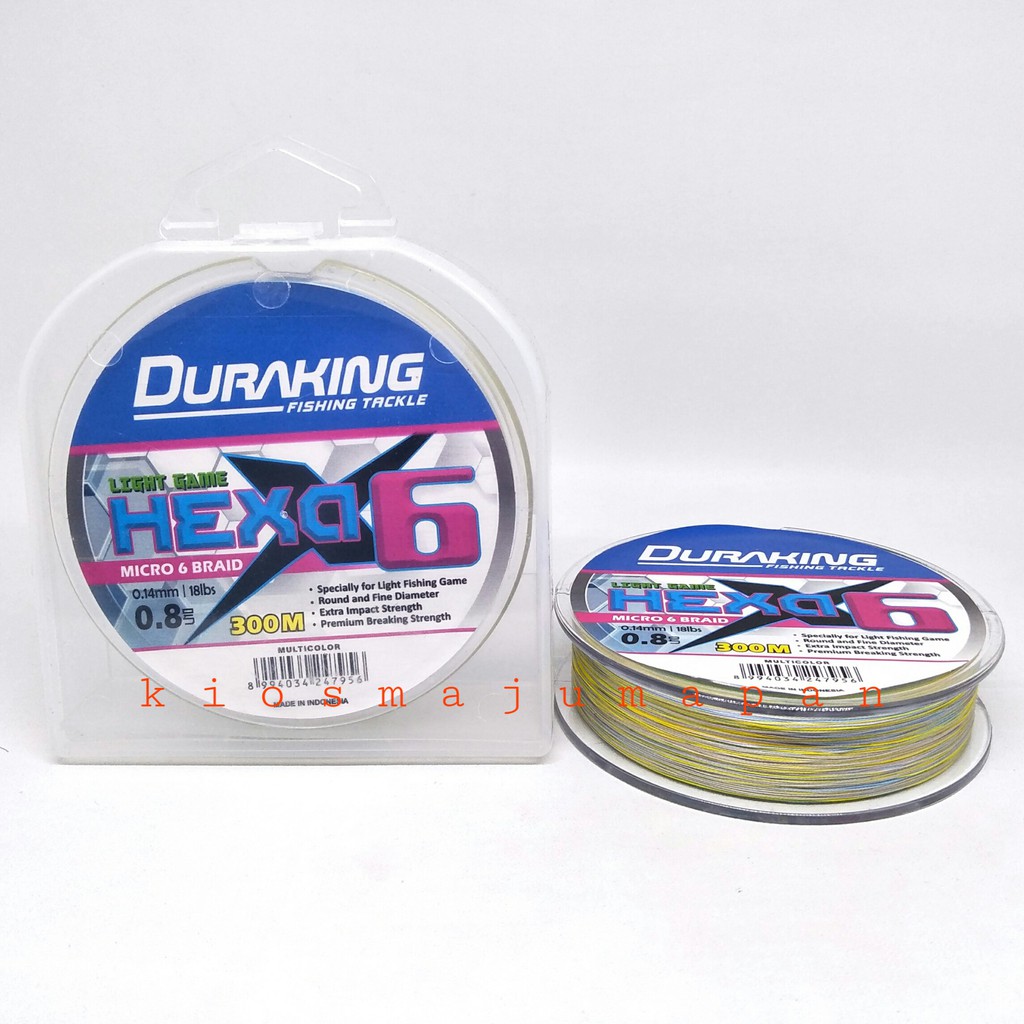 Senar PE Duraking HEXA X6 Light Game 0.6 0.8 150m 300m / Tali Pancing UL