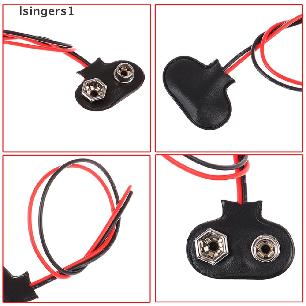 (lsingers1) 10pcs Klip Konektor Snap Baterai 9V Panjang 15CM