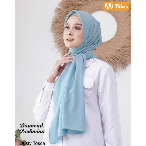 Nibras Hijab Pashmina Diamond Jilbab Wanita Muslimah Pashmina Panjang Syari Polos Modern