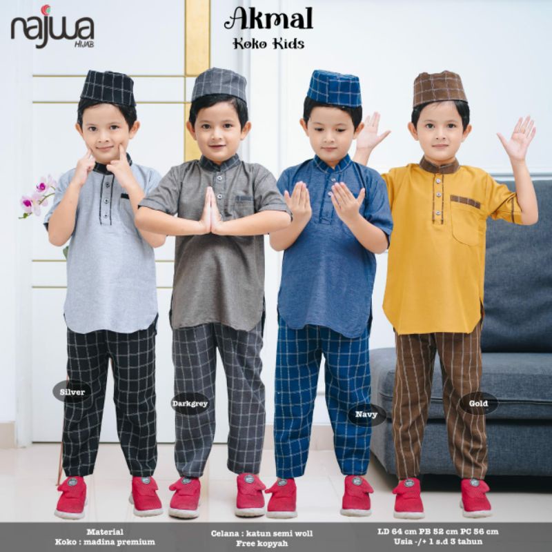 KOKO SET  ANAK USIA 1-3TH AKMAL KOKO SET ori berlable NAJWA