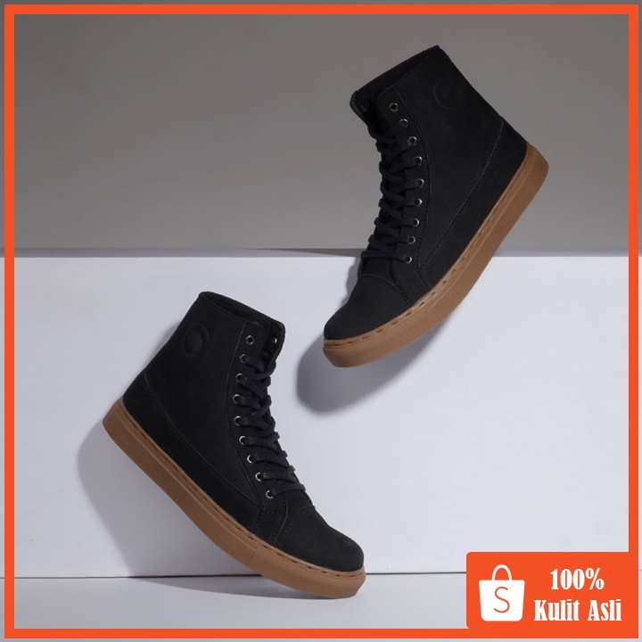 Valdemar Black (Kulit Asli) - Sepatu Boots Pria Kasual Kulit Asli Boot Casual Cowok Original