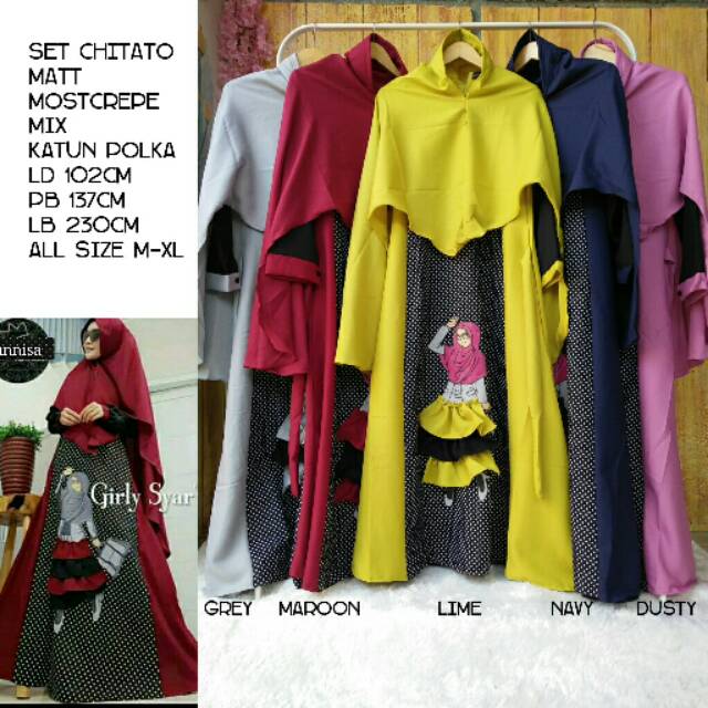 GAMIS SYAR'I CHITATO SET HIJAB