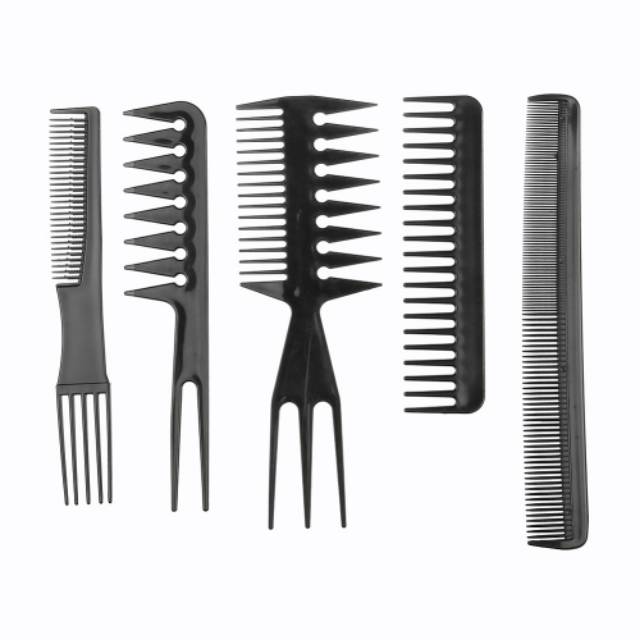 SISIR RAMBUT SALON 10 SET HAIR COMB LENGKAP UNTUK SASAK BARBERSHOP