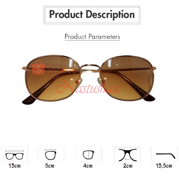 Kacamata Wanita dan Pria Fashion Aksesoris Gaya Pantai Frame Metal Sunglasses Kacamata Anti UV Lensa Gradasi FREECASE