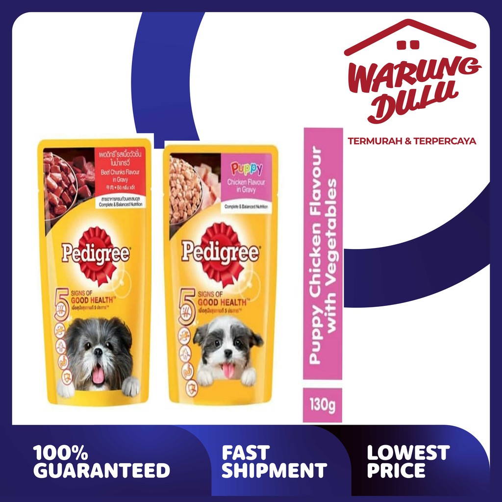 MAKANAN ANJING PEDIGREE POUCH BEEF FLAVOUR IN GRAVY 130GR