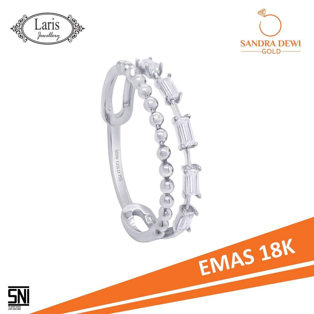 Cincin Baguette Collection Sandra Dewi Gold - Cincin 2 Layer Emas 18k